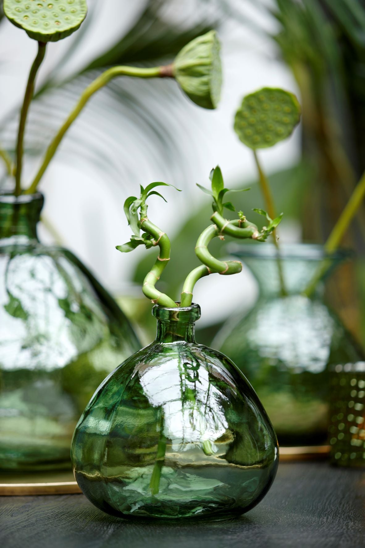 Light Green Bulbous Vase - Large
