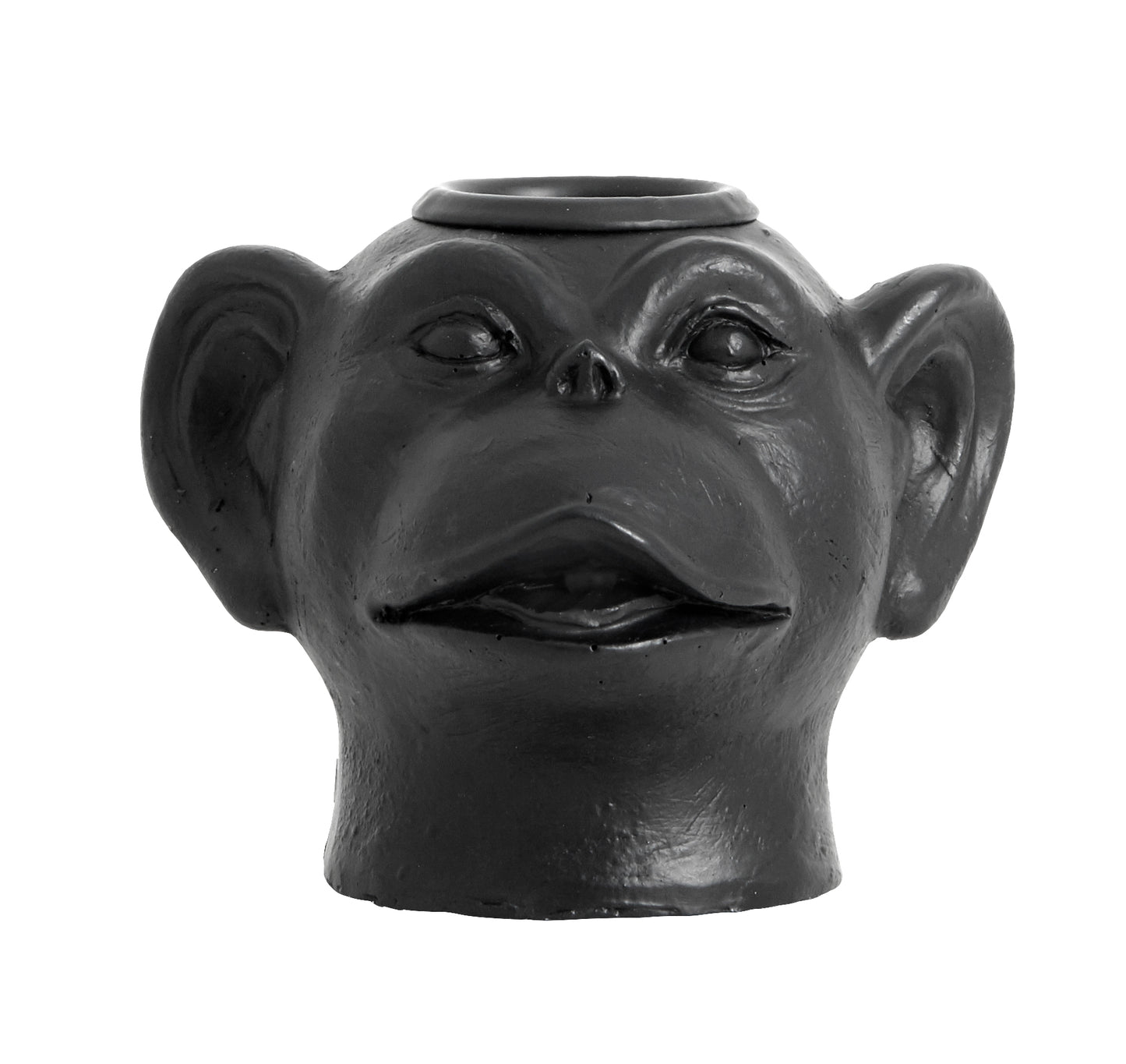 Monkey head Candleholder Black