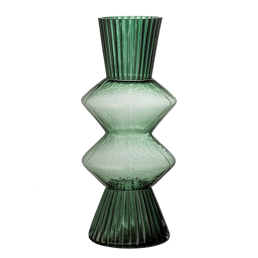 Geo Green Glass Vase