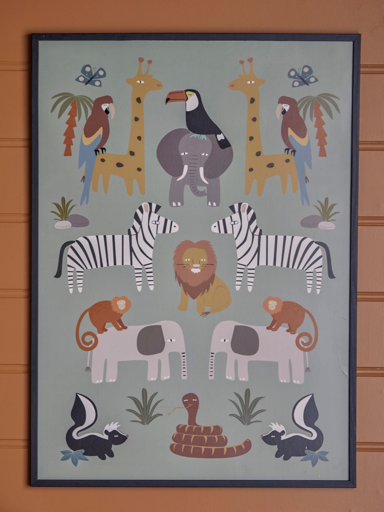 Animal illustrated Print and Frame