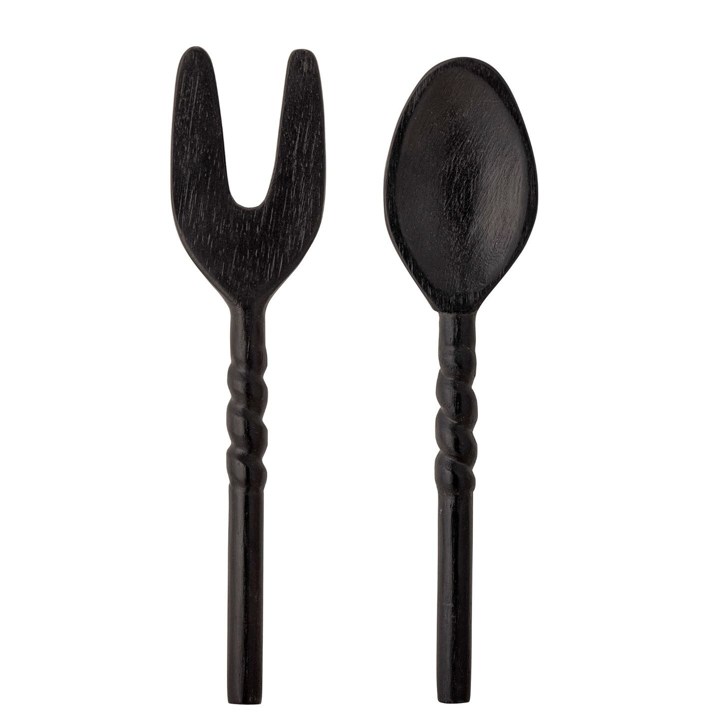 Black Short Twist Salad Servers