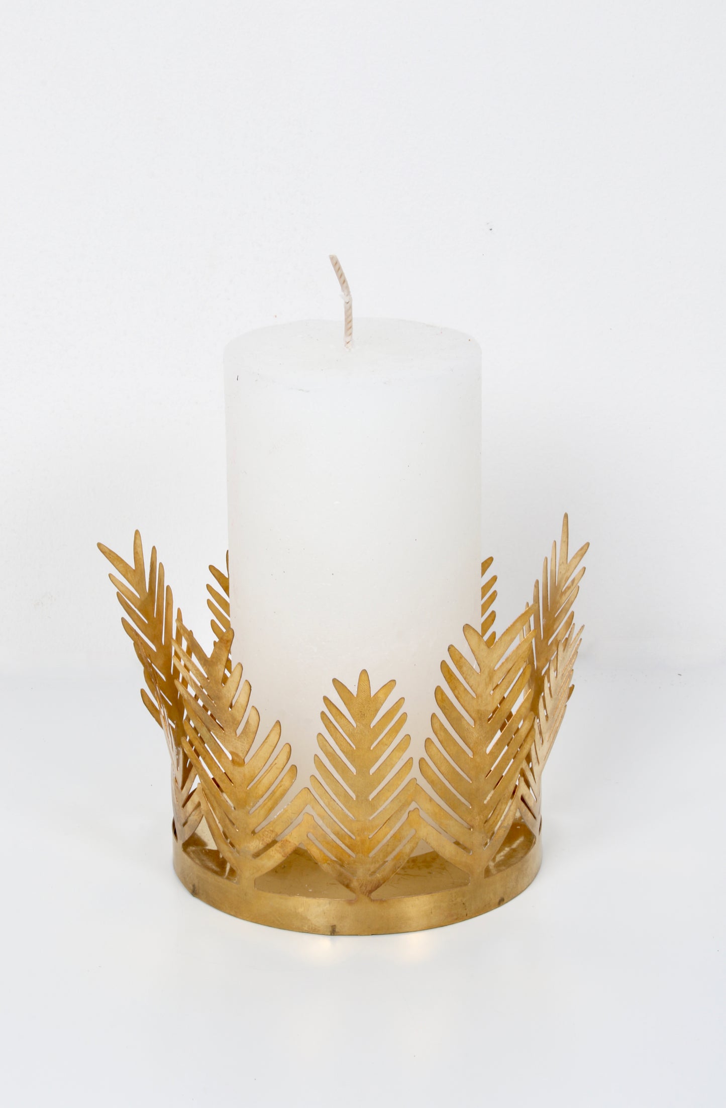 Brass Feather Candle Holder