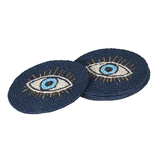 Evil Eye Beaded Coasters S/4