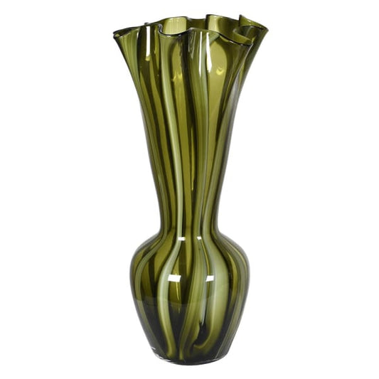 Wave Green Glass Vase