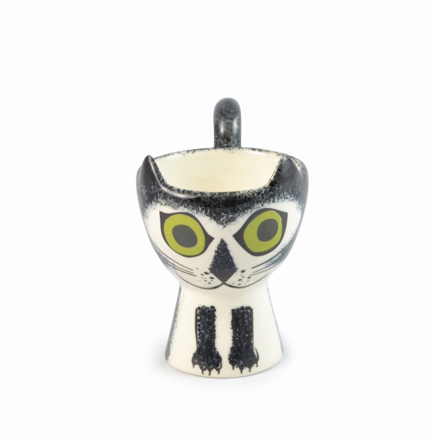Egg Cup , Black and White Cat