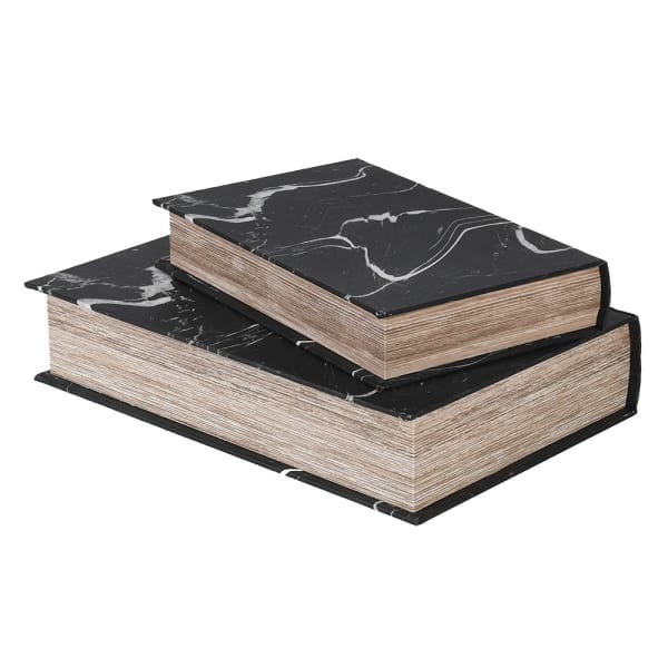 Black Marble Effect Book Boxes