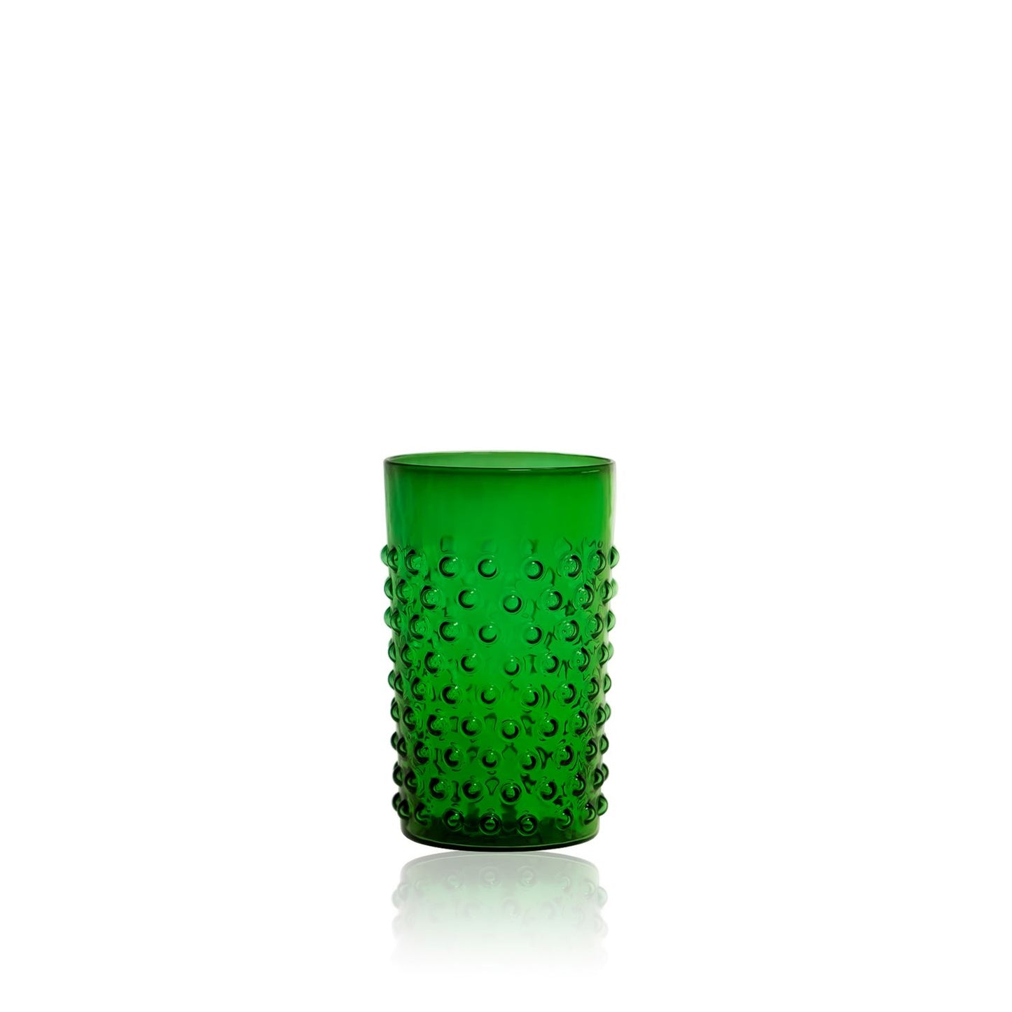 Emerald Crystal Hobnail Tumblers - Set of Two