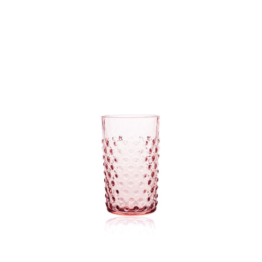Rose Crystal Hobnail Tumblers - Set of Two