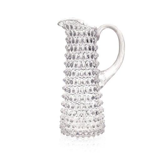 Clear Crystal Hobnail Pitcher - Tall