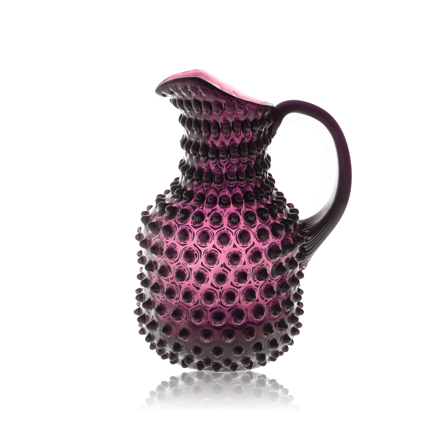 Deep Violet Crystal Hobnail Square Jug