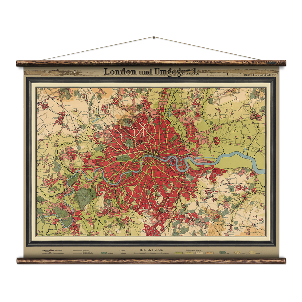 London Map Wall Hanging Print