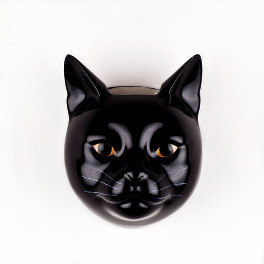 Lucky Black Cat Wall Vase Small