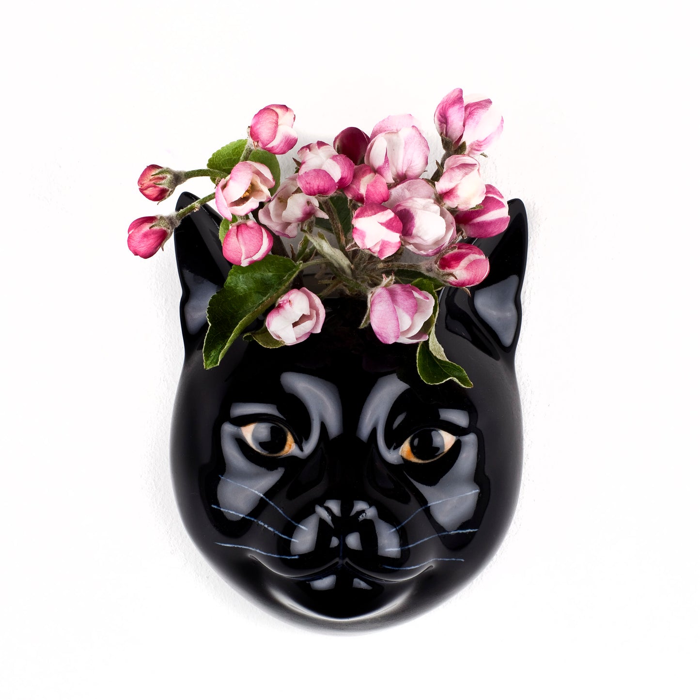 Lucky Black Cat Wall Vase Small
