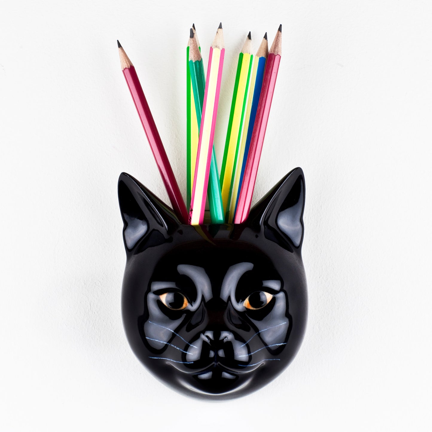Lucky Black Cat Wall Vase Small