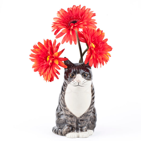 Millie Tabby Cat Flower Vase Large