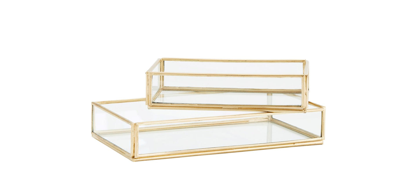 Rectangular Glass Trinket Trays S/2