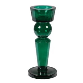 Tall Green Glass Tea Light Holder