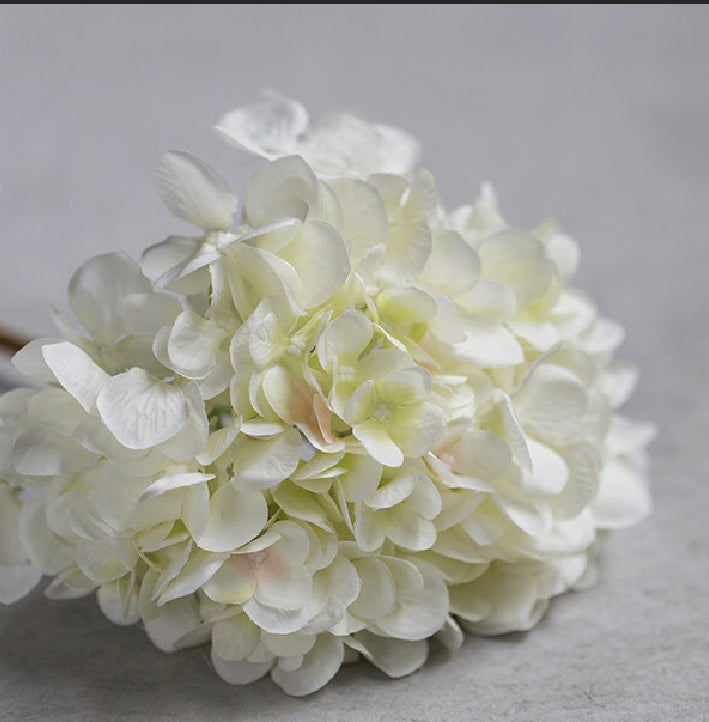 White Hydrangea Faux Flower Stem