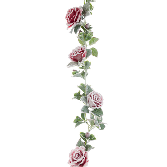 Snowy Vintage Rose Garland