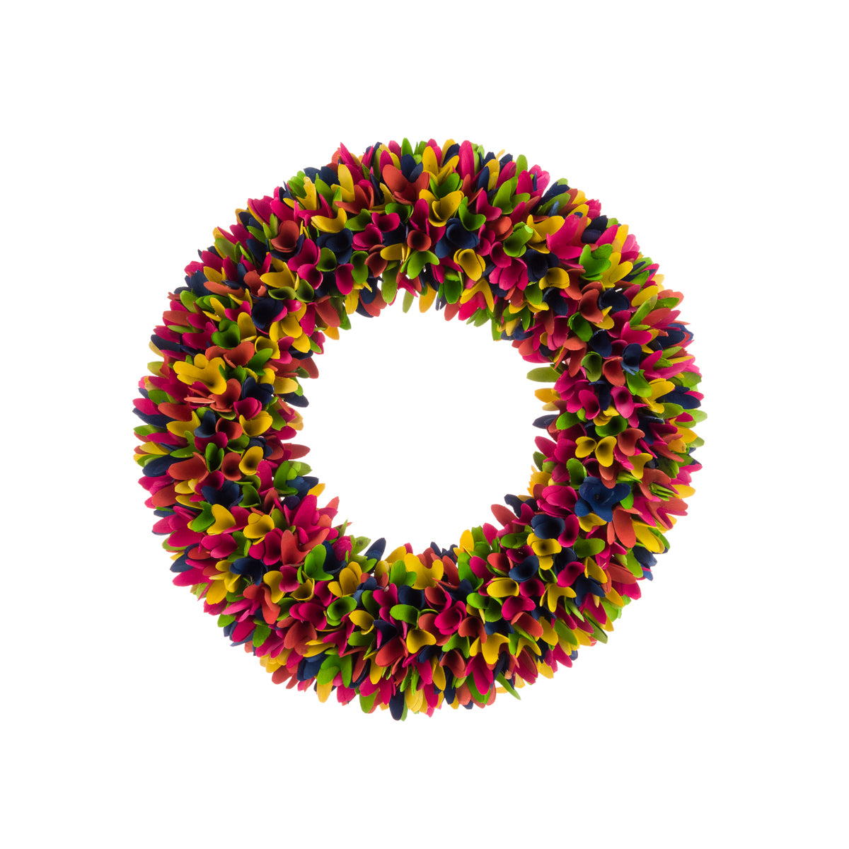 Multi Coloured Wood Chip Wreath