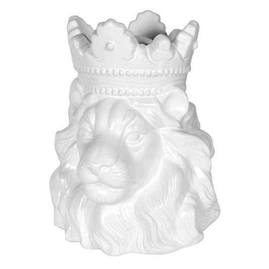 White Lion Head with Crown