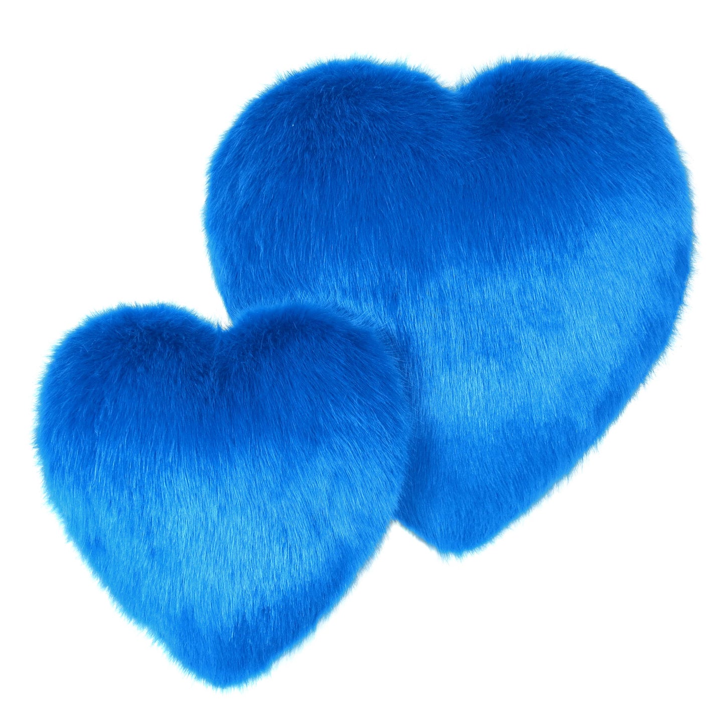 Small Luxury Faux Fur Heart Cushion - Royal Blue