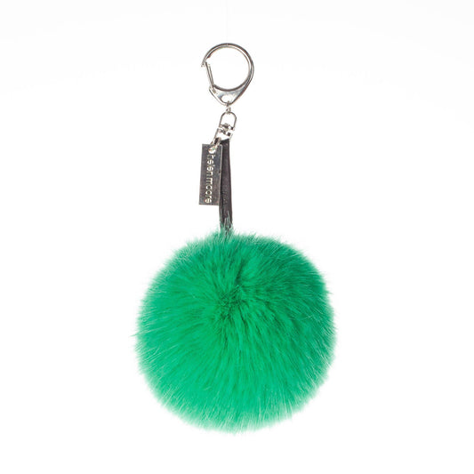 Luxury Pom Pom Keyring Charm - Apple