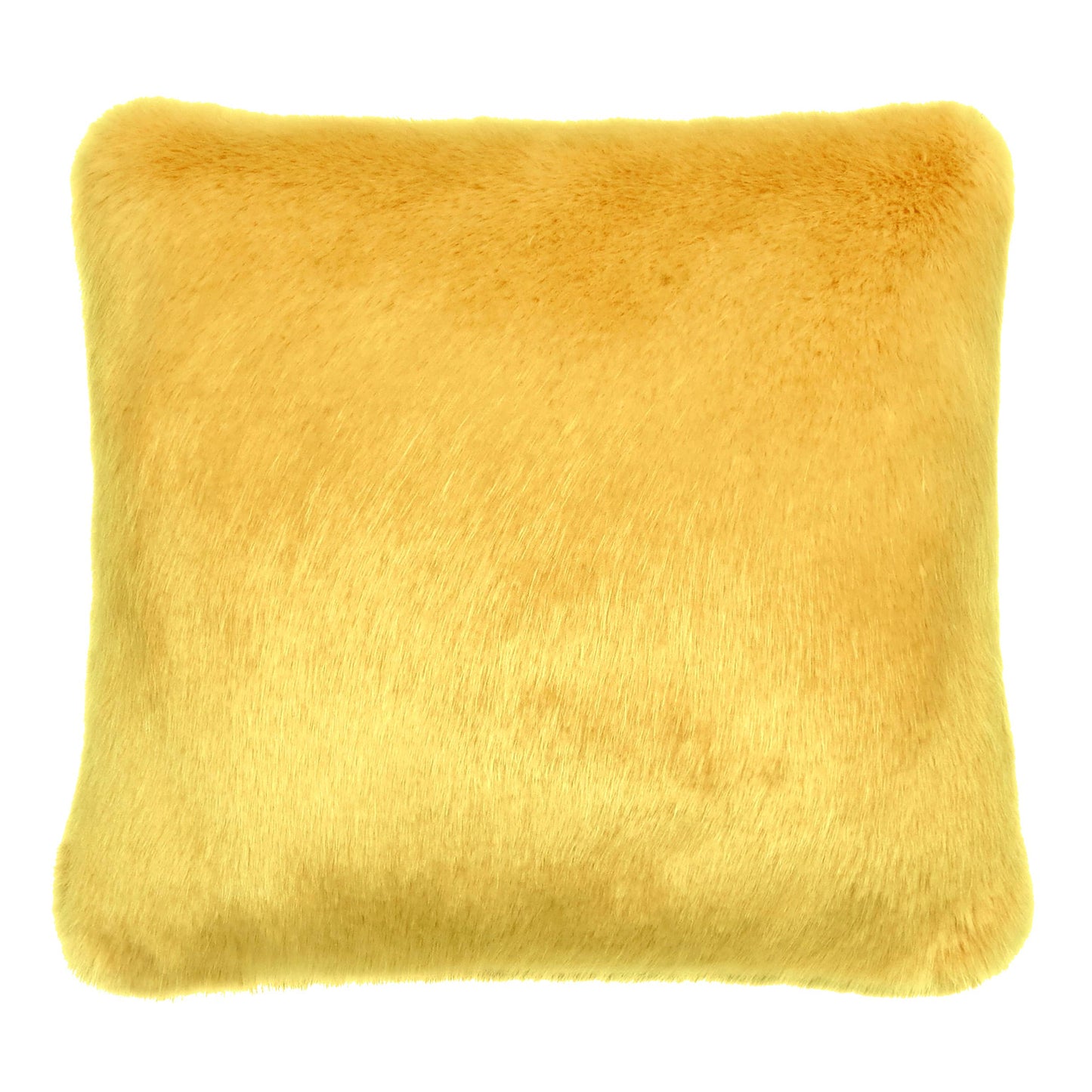 Luxury Faux Fur Cushion - Canary