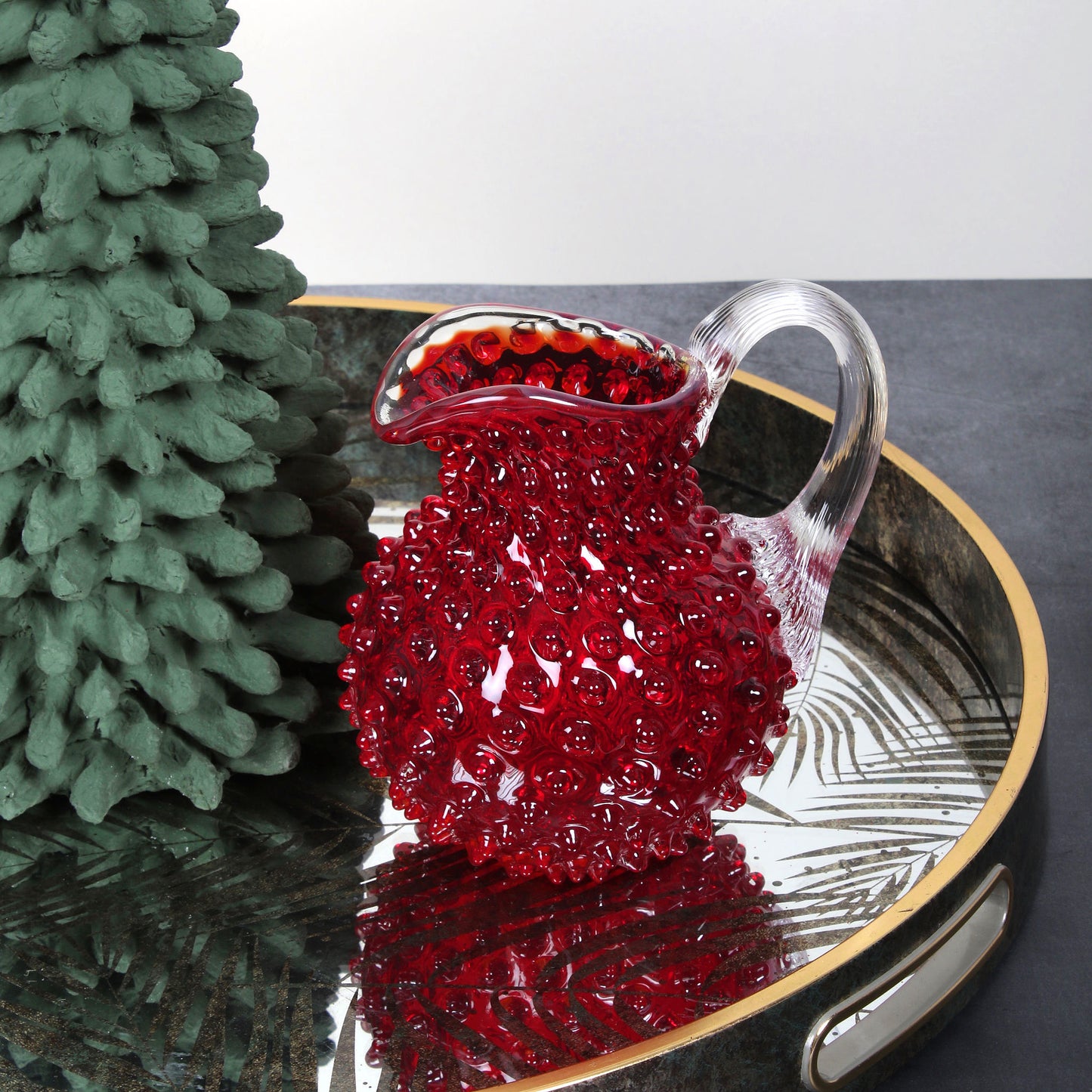 Red Garnet Crystal Hobnail Jug Mini